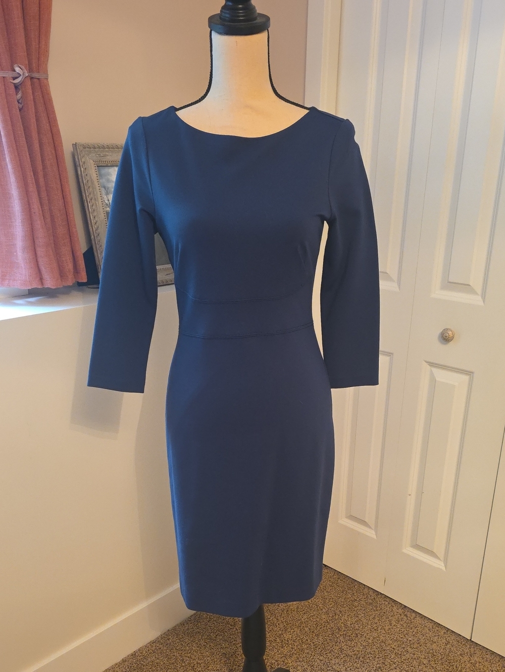 Ann Taylor Teal Long-Sleeve Sheath Dress